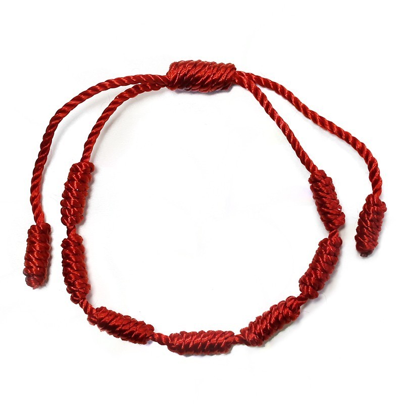 Pulsera de los 7 nudos roja