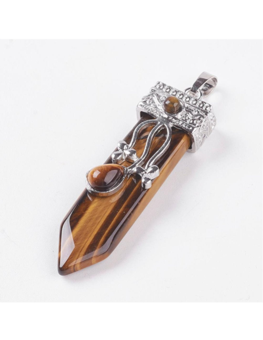 Colgante Punta Ojo de Tigre | Energía, Protección y Estilo