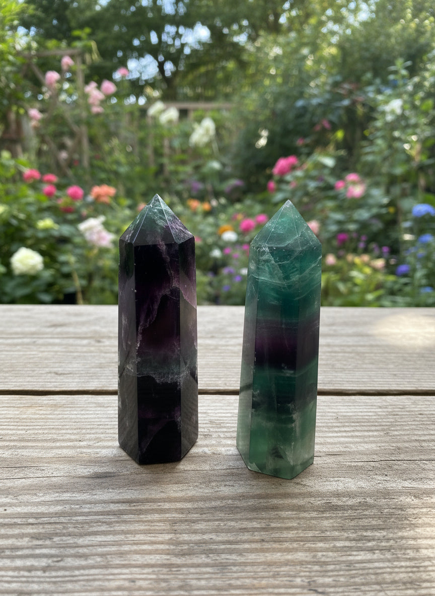 Generador de Fluorita 7×2,5 cm – Cristal para Enfoque Mental, Protección Psíquica y Armonía Energética