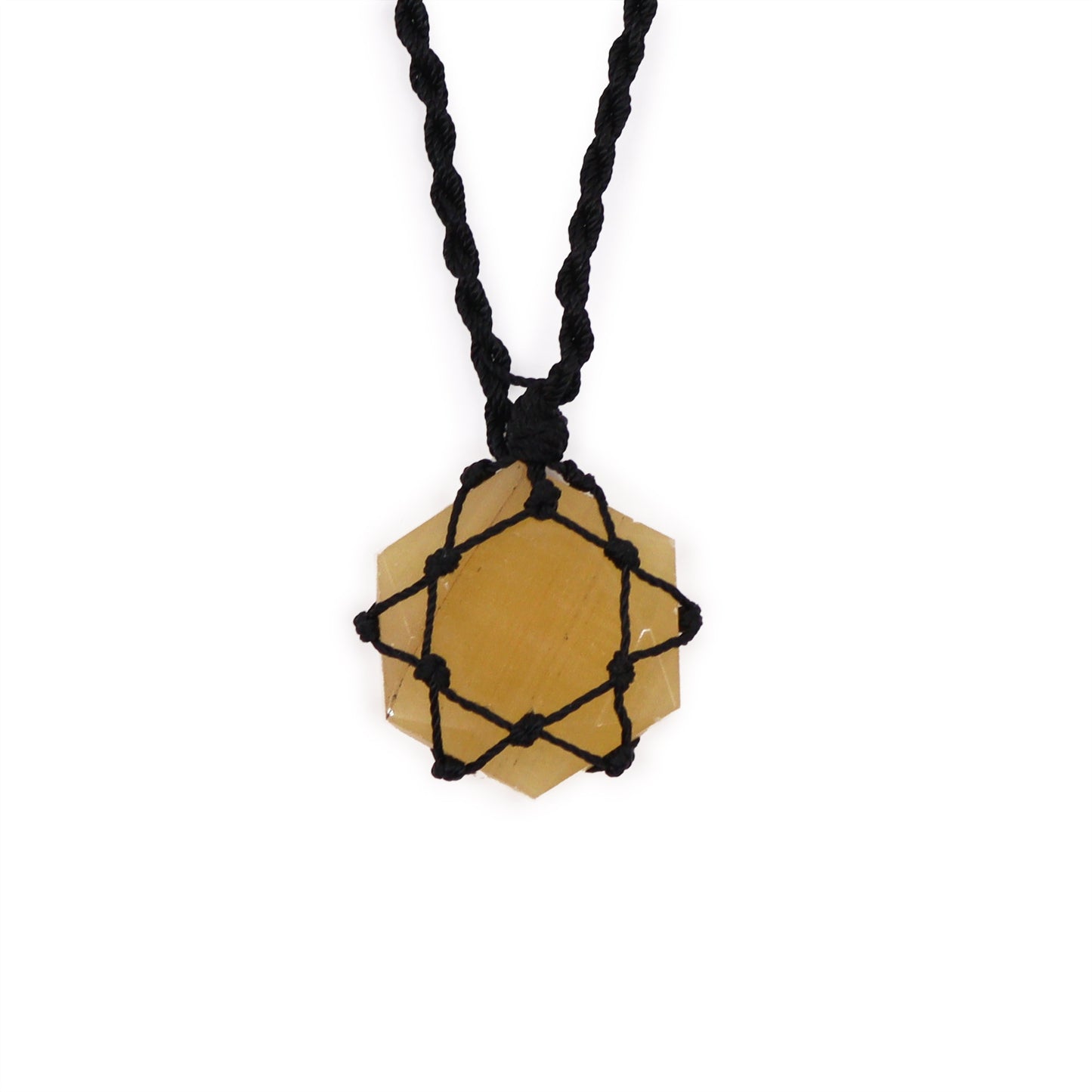 Colgante hexagonal Cuarzo amarillo entrelazada