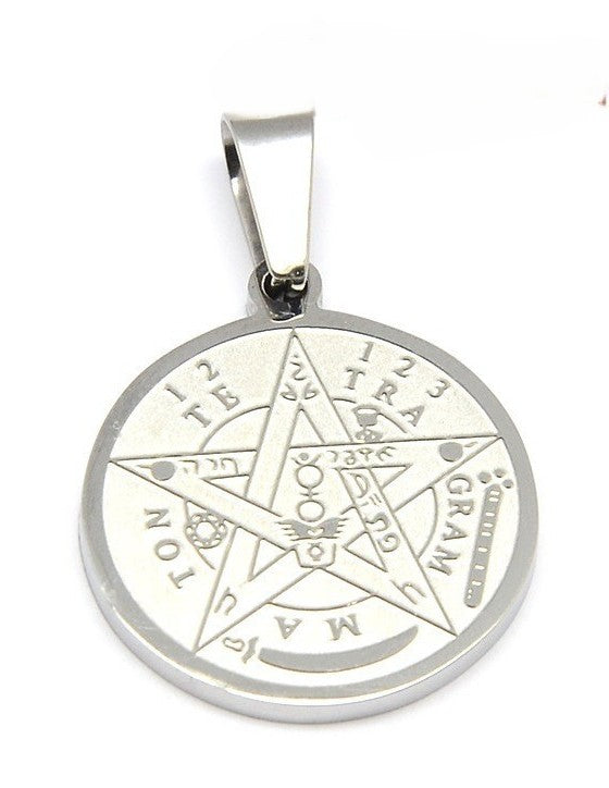 Colgante de Acero Bizantino de alta calidad - Tetragramatón Grabado