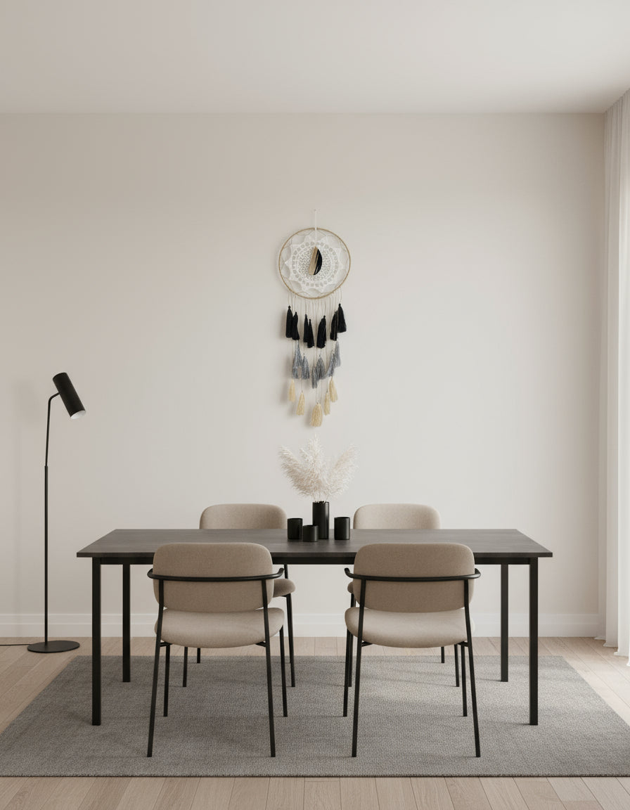 Atrapasueños hecho a mano con Chapa Ágata Negra 65x26cm