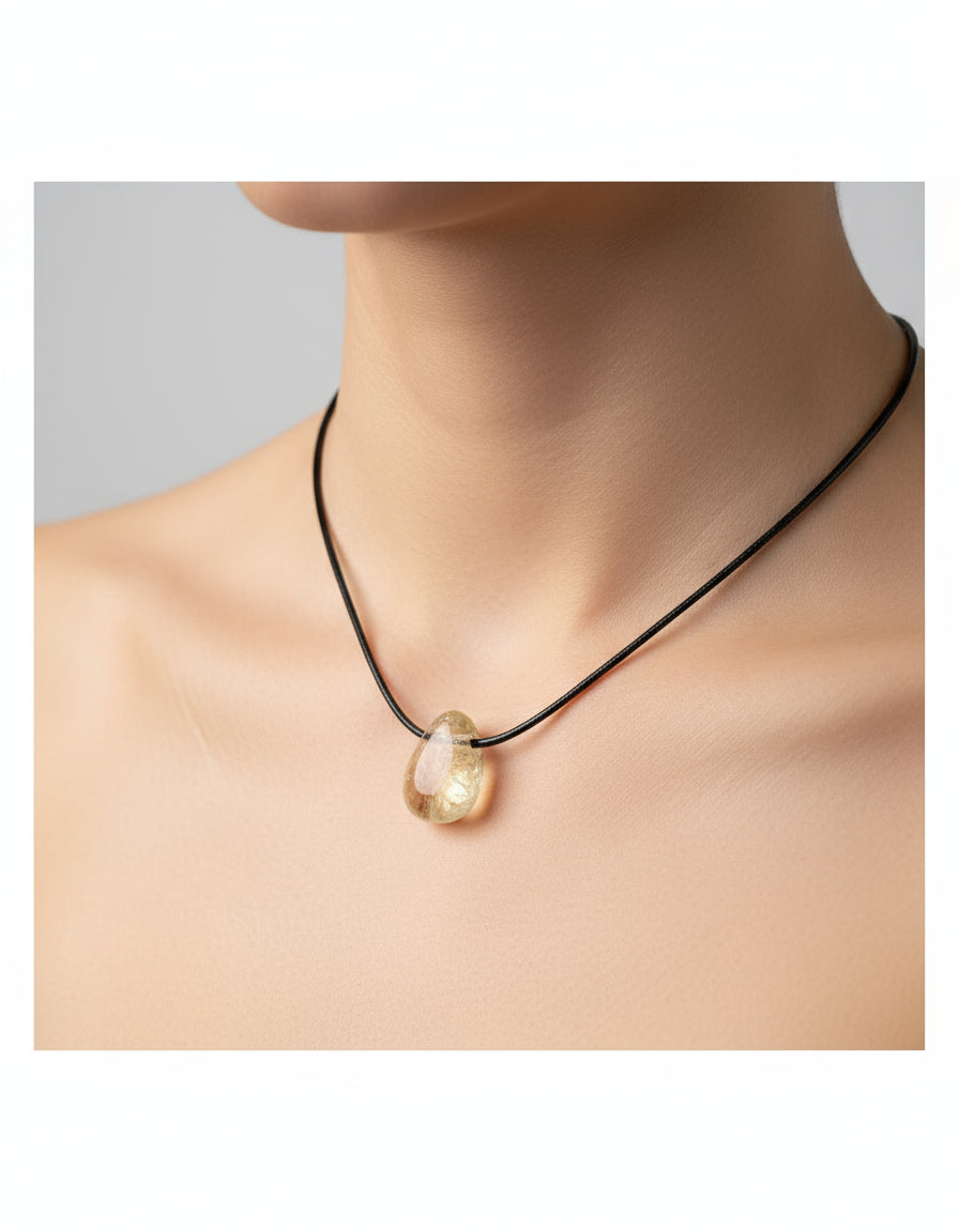Colgante de Citrino Natural – Joya Energética para Abundancia, Vitalidad y Protección Solar