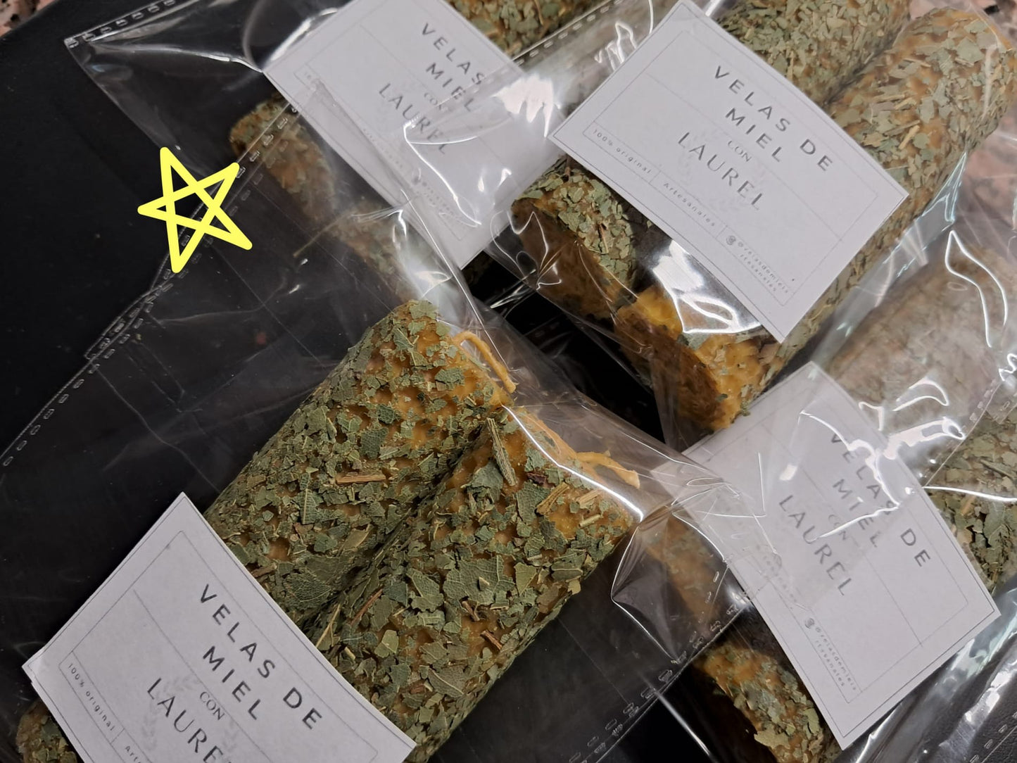velas de miel con laurel (pack 2 unidades)