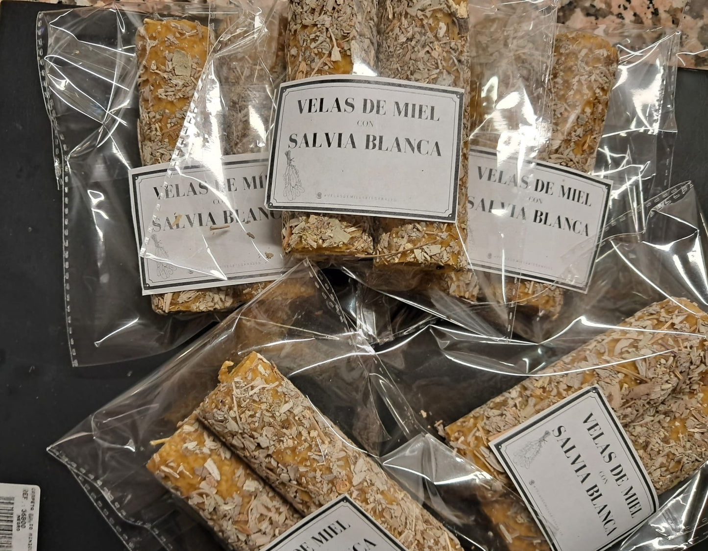 Velas de miel con salvia blanca (pack 2 unidades)