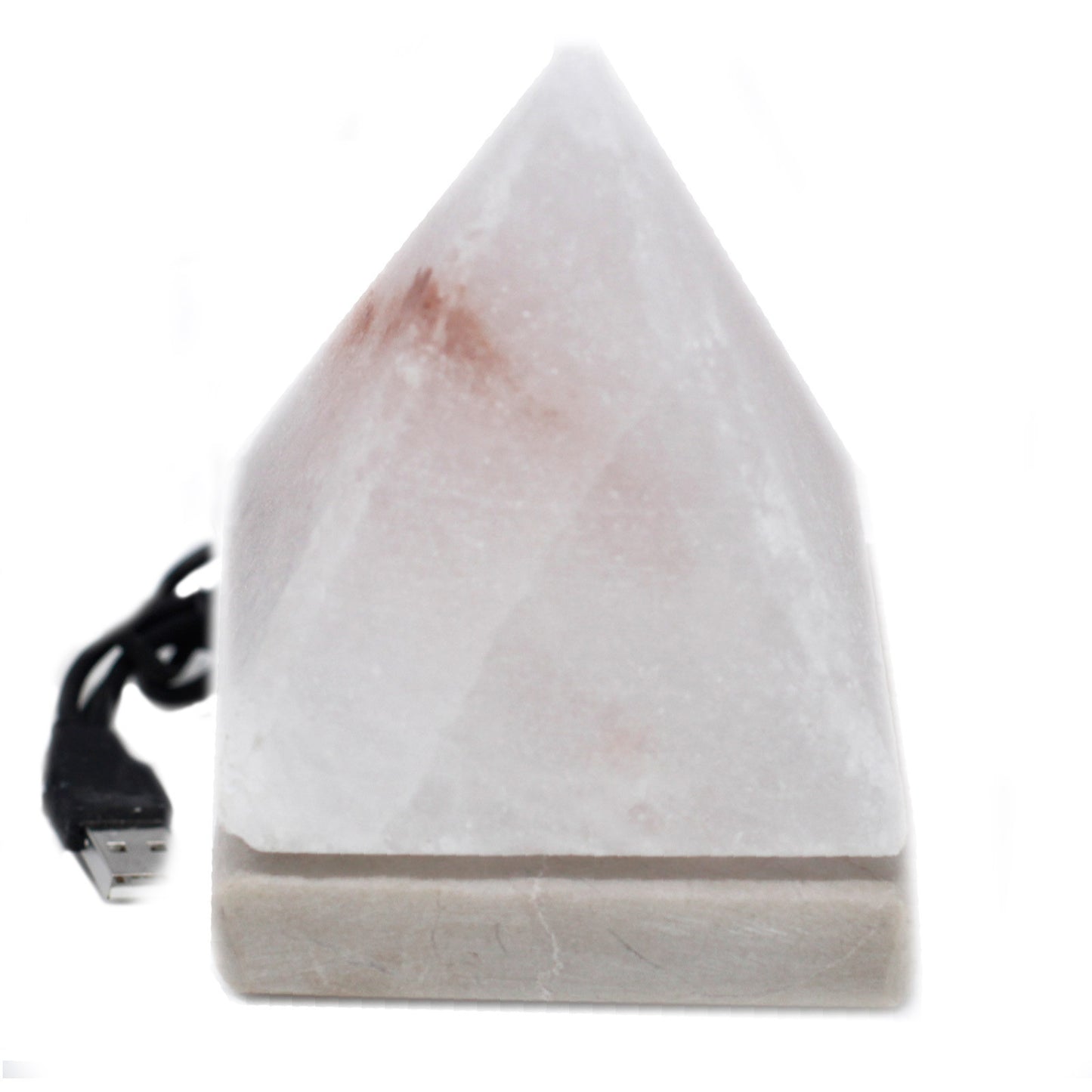 Lámpara de sal USB Piramide Blanca - 9 cm