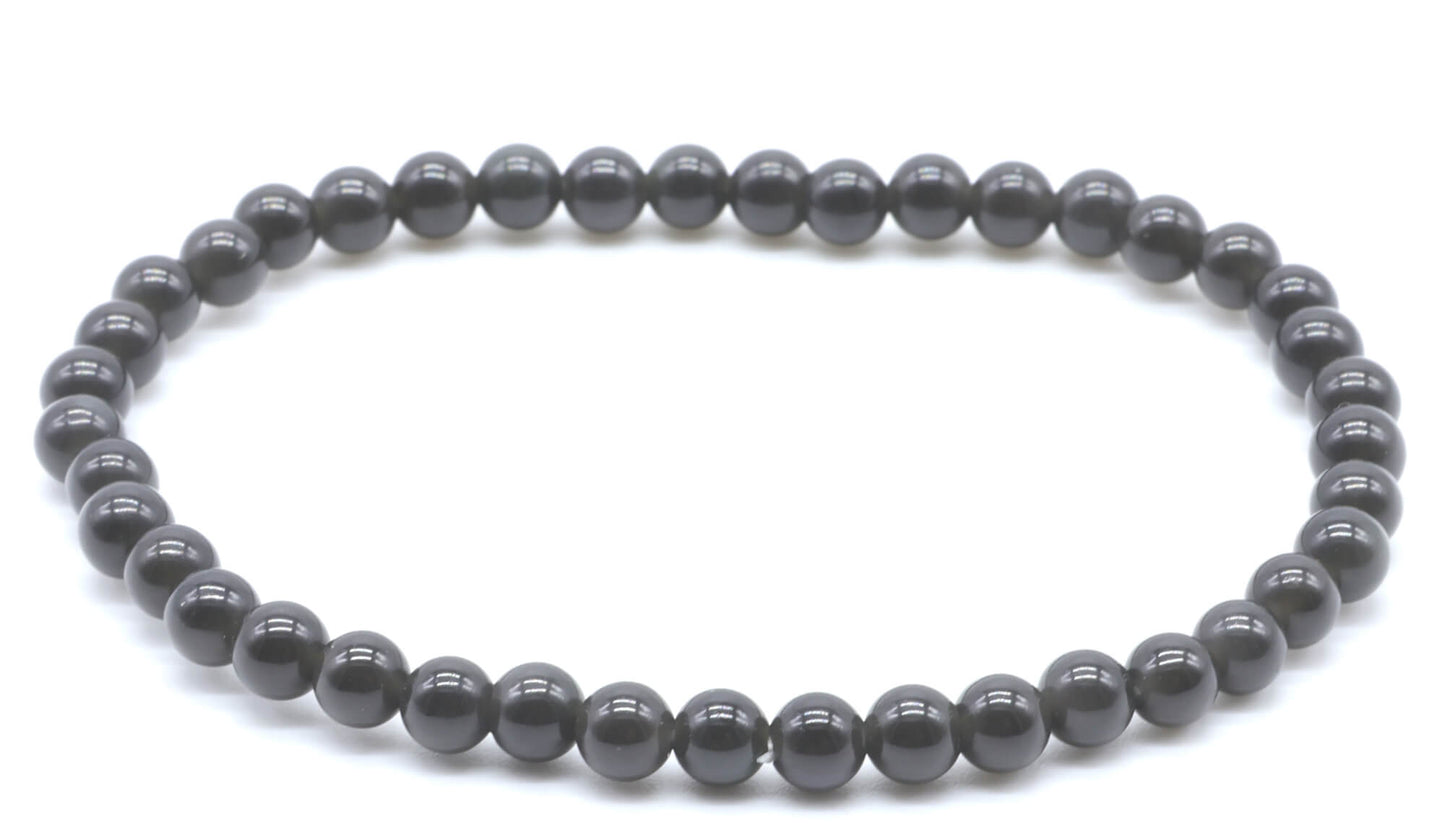 Pulsera Obsidiana Negra perlas4mm
