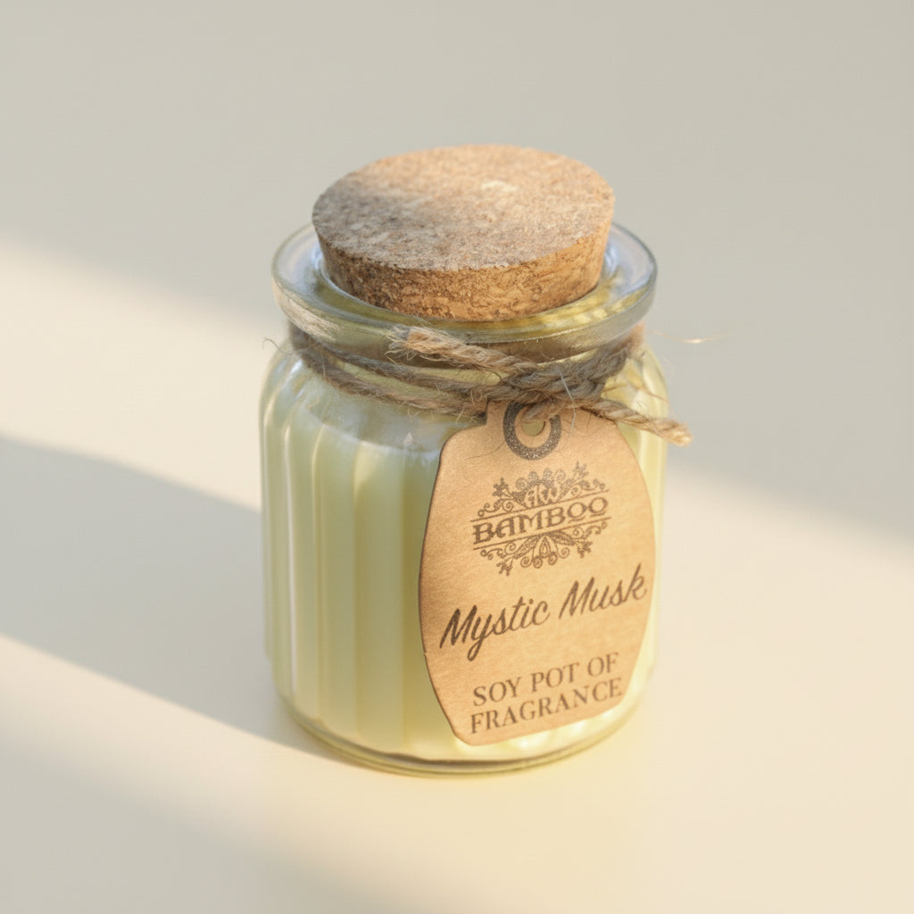 Vela de Cera de Soja natural Tarro Almizcle