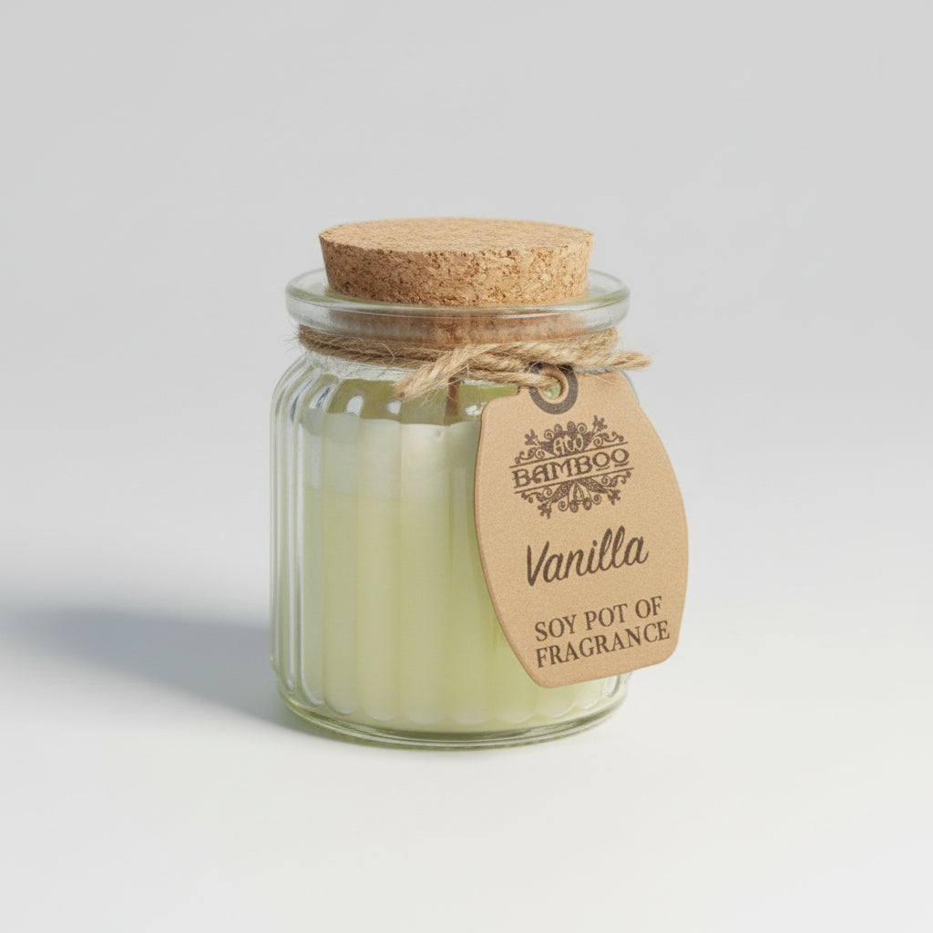 Vela de Cera de Soja natural Tarro Vanilla