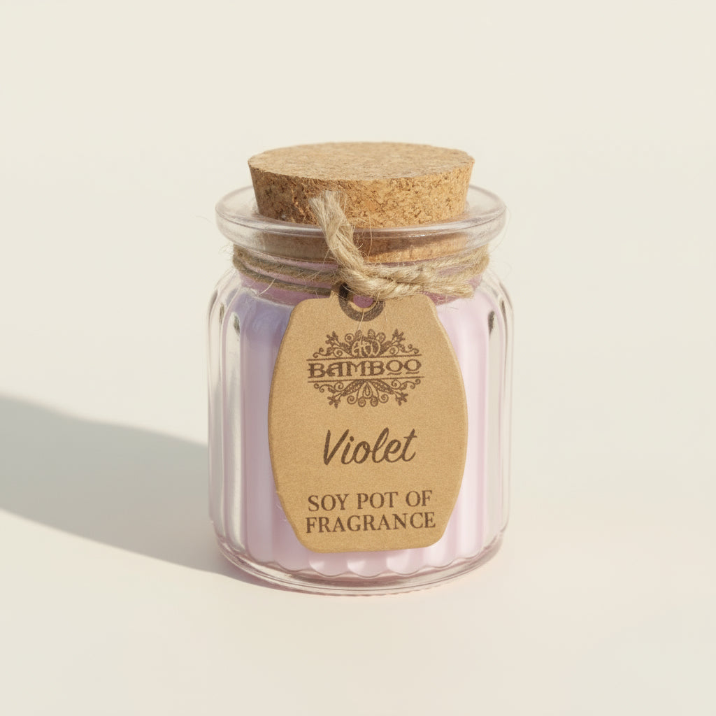 Vela de Cera de Soja natural Tarro Violeta
