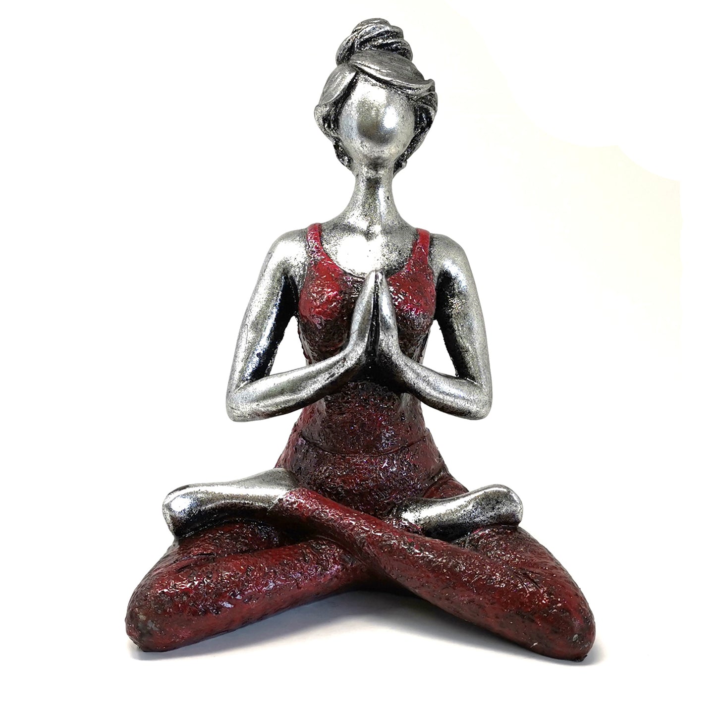 Yoga Lady Figura - Silver y Burdeos 24cm