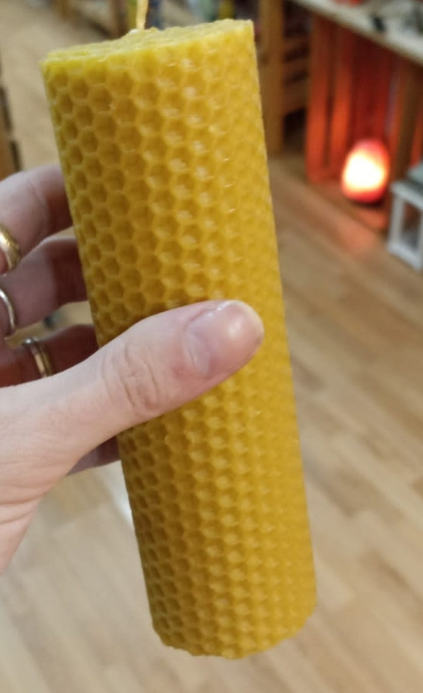 Velón de Miel Cilíndrico (15×6 cm) – Ritual de Dulzura, Unión y Apertura de Caminos