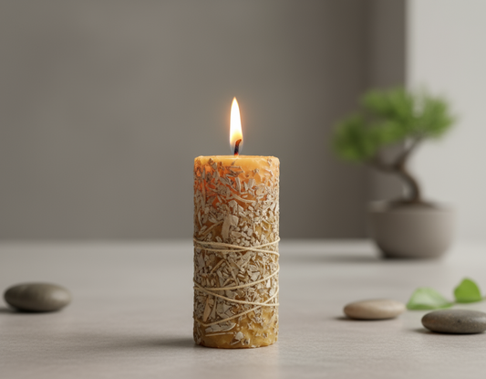 Velas de miel con salvia blanca (pack 2 unidades)