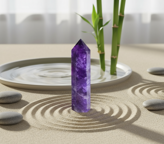 Generador de Amatista Bandeada 7×2,5 cm – Cristal para Protección, Intuición y Armonía Espiritual