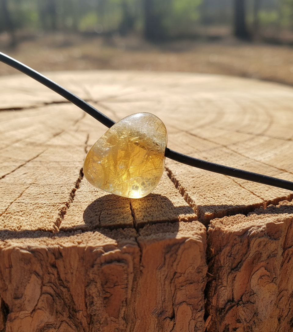 Colgante Caramelito Mini de Citrino – Amuleto Solar para Abundancia, Vitalidad y Alegría Interior