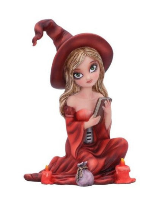 Dolly-Bruja Student Pintada a Mano – Figura Artesanal de Bruja Estudiante para Decoración Mágica