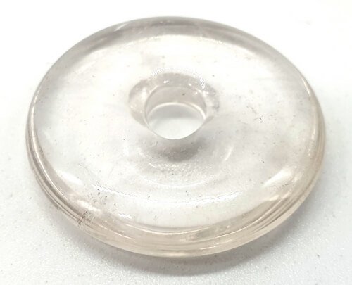 Donut de mineral natural de Cristal de Roche 3cm