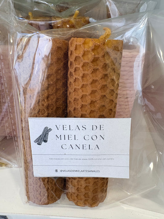 Pack 2 Velas de Miel Bio con Canela | Aromaterapia Natural y Energía Positiva