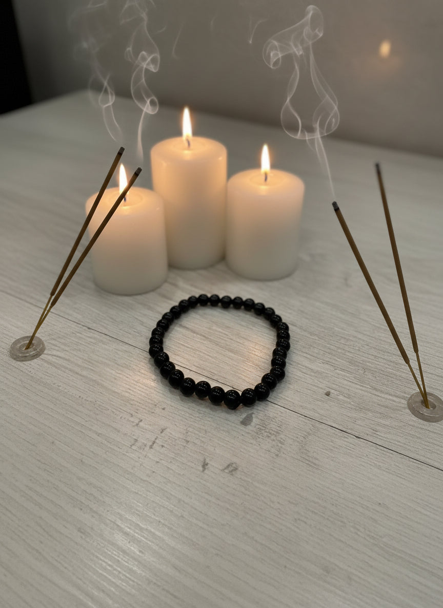 Pulsera de Turmalina Negra 6mm – Protección Energética y Equilibrio Espiritual