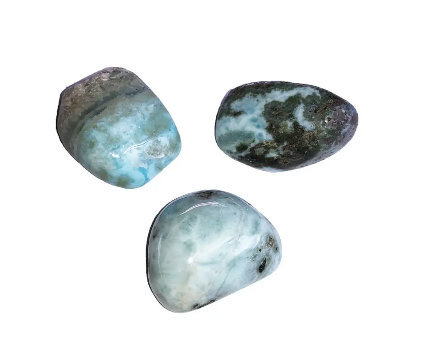 Rodado de Larimar Extra – Piedra Premium para Calma, Comunicación y Sanación Espiritual