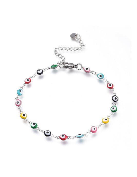 Pulsera de acero bizantino Ojo Turco, colores