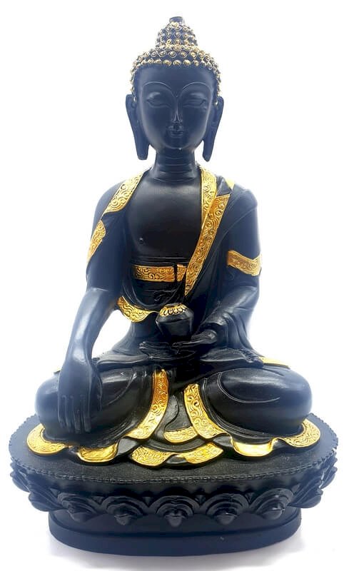 Estatua de Buda de Resina y Cuenco Negro 28cm