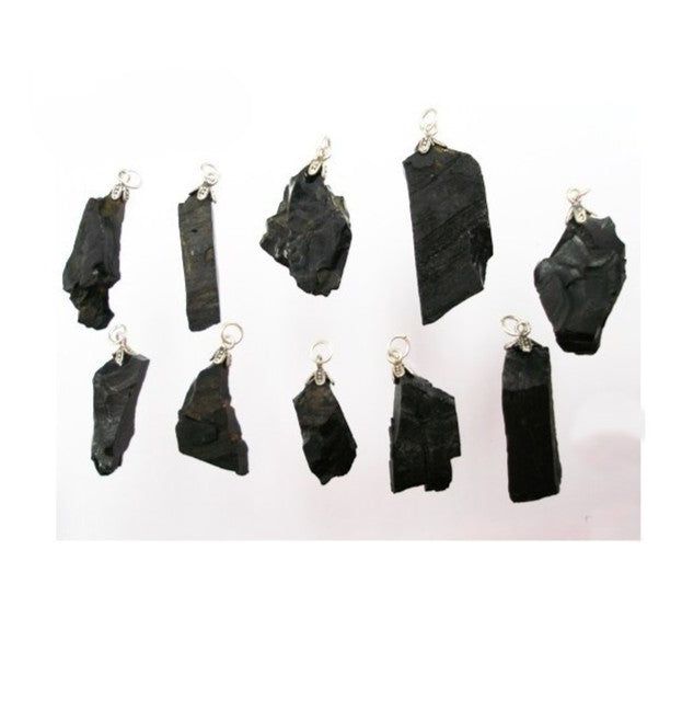 Colgante de Azabache en Bruto  Plata de ley