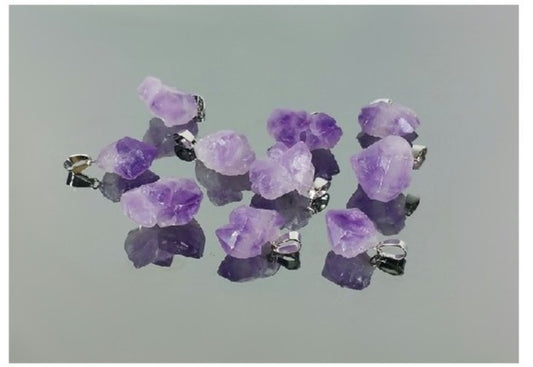 colgante plata punta natural amatista pequeño