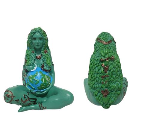Figura Diosa Gaia Verde Madre Tierra 15x12cm