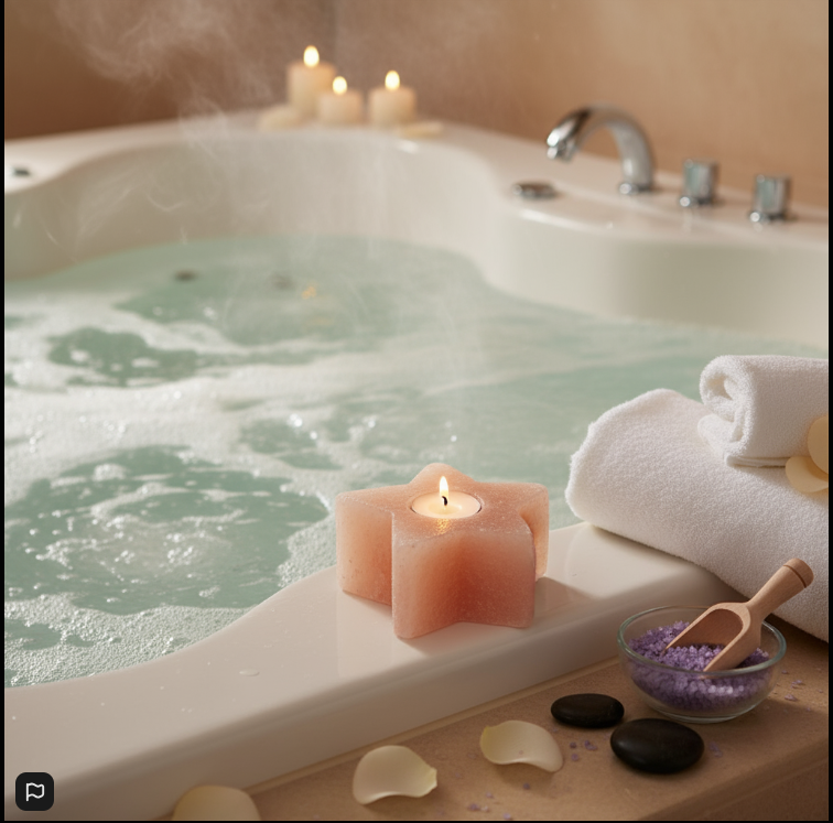 Soporte de Vela Estrella de Sal del Himalaya – Porta Velas Decorativo y Espiritual