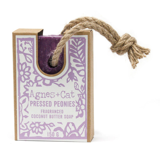 Jabón con Cordón organico - Peonías Prensadas