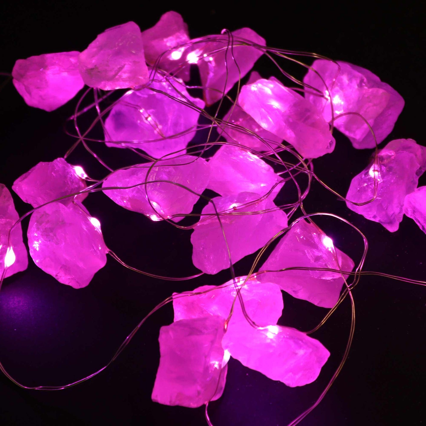 Luces Encantadas con Piedras Preciosas - Cuarzo rosa