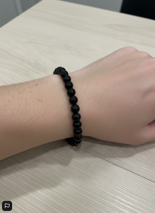 Pulsera de Turmalina Negra 6mm – Protección Energética y Equilibrio Espiritual