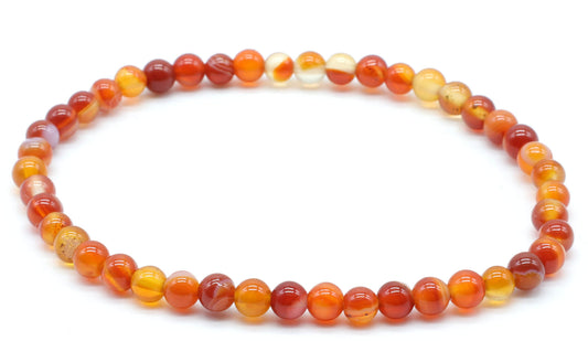 Pulsera de cornalina perlas de 4 mm
