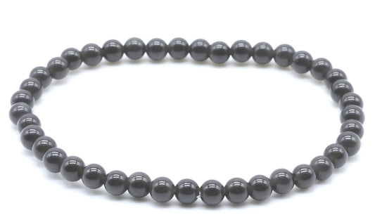 Pulsera Obsidiana Negra  perlas4mm