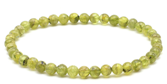 Pulsera de perlas de peridoto de 4 mm