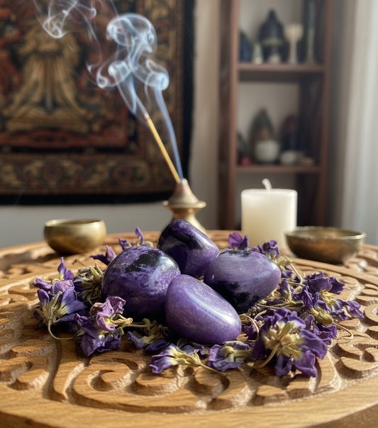 Rodado de Charoita – Piedra Natural para Transformación Espiritual y Protección Energética